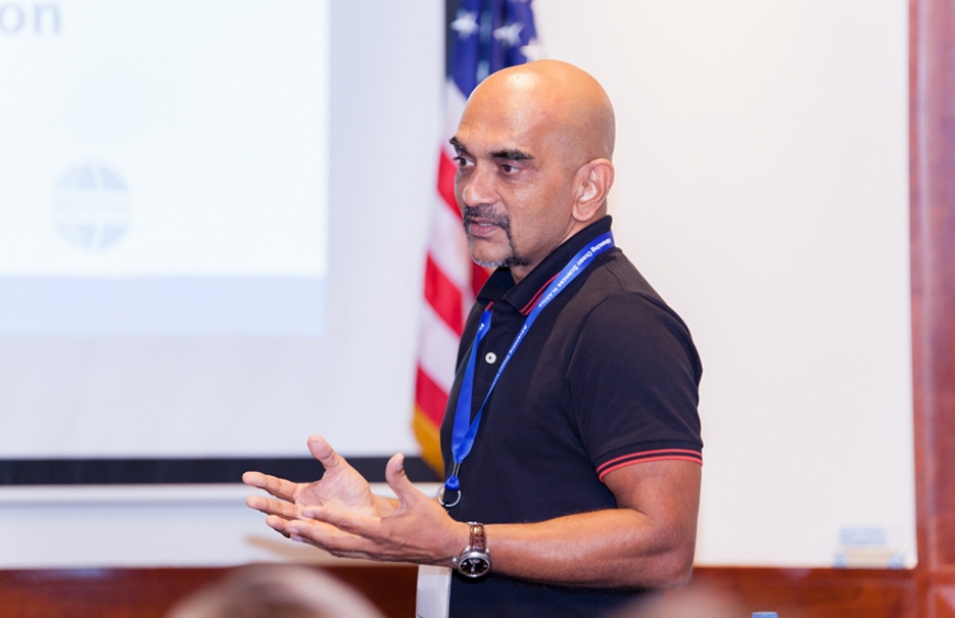Dr Nirmal Shah attending a high level Oceans Conference in Mauritiues in 2016