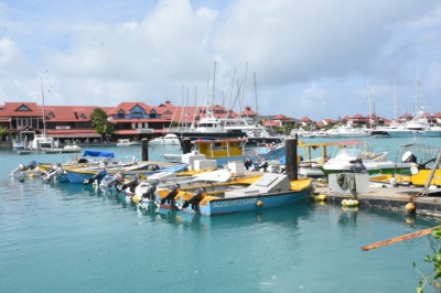 The fishers’ boats moored alongside a pontoon at Eden Island (Source: Seychelles Nation)
