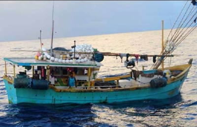 This Sri Lankan boat was spotted by fishermen on 17th April