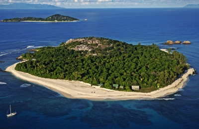 Aerial view of Cousin Island Special Reserve